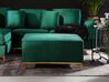Right Hand Velvet Corner Sofa with Ottoman Emerald Green OSLO_751042
