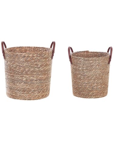 Conjunto de 2 cestas de algas marinas natural/beige/marrón SAYJAR