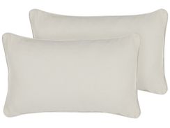 Valkoinen koristetyyny setti 2kpl 50 x 30 cm HELIOTROPE