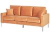 3 Seater Velvet Sofa Orange GAVLE_813730