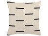Set of 2 Cotton Cushions Striped 45 x 45 cm Beige and Black ABIES_838764