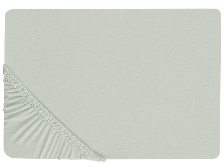 Drap-housse en coton 160 x 200 cm vert clair JANBU_845508