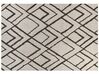 Teppich Baumwolle cremeweiß / grün geometrisches Muster 160 x 230 cm Shaggy YESILKOY_842974