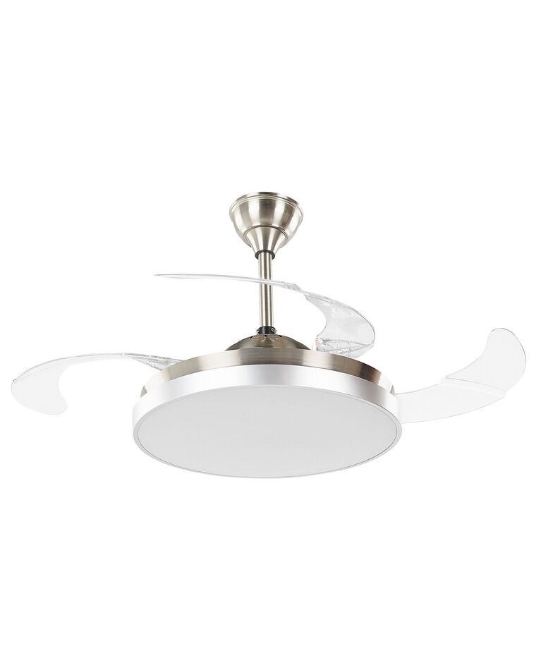 Ventilatore da soffitto con luce argento / trasparente IBAR_781343