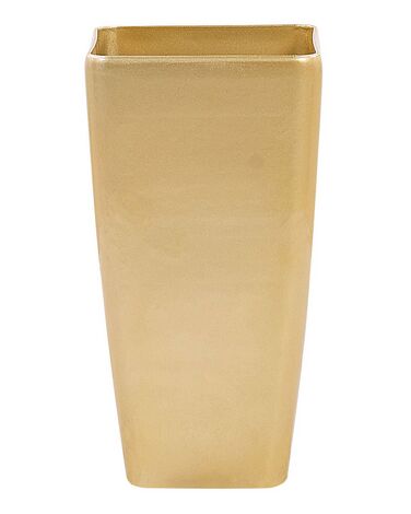 Vaso para plantas em pedra dourada 30 x 30 x 57 cm MODI