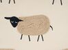 Sada 2 polštářů s motivem ovce a třásněmi 45 x 45 cm béžové BANNU_879386