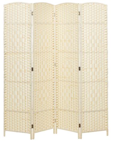 Divisorio per ambienti 4 pannelli corda di carta beige 178 x 163 cm LAPPAGO
