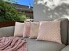 Set of 2 Velvet Cushions Diamond Quilt 45 x 45 Pink PASQUE_835707