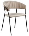 Conjunto de 2 sillas de terciopelo gris pardo/negro MARIPOSA_871953