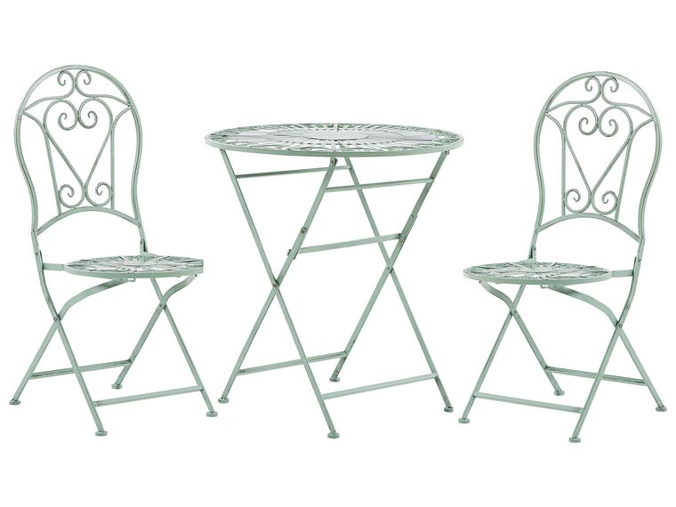 Ensemble de terrasse bistrot table et 2 chaises vertes TRENTO_780732