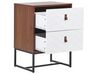 2 Drawer Bedside Table Dark Wood with White NUEVA_787573