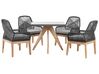 Gartenmöbel Set Faserzement grau 90 x 90 cm 4-Sitzer Stühle schwarz / grau OLBIA_809620