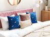 Set of 2 Embroidered Velvet Cushions Bees Motif 45 x 45 cm Blue TALINUM _857900