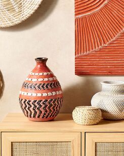 Koristemaljakko terrakotta ruskea/musta 36 cm KUMU Koristemaljakko terrakotta ruskea/musta 36 cm KUMU