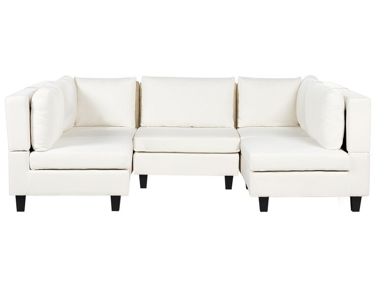 5-Seater Modular Fabric Sofa White UNSTAD_893457