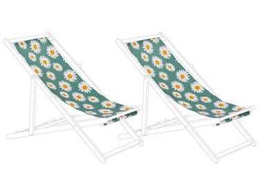 Set of 2 Sun Lounger Replacement Fabrics Chamomile Pattern ANZIO / AVELLINO