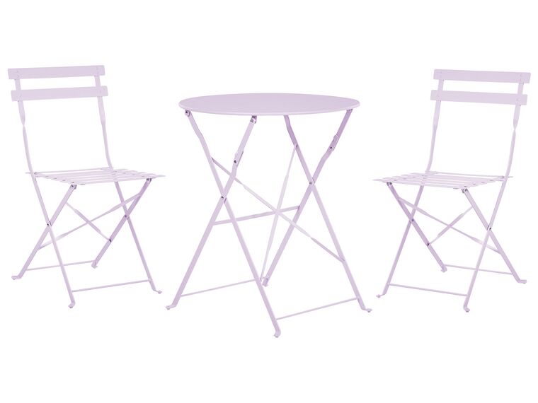 Ensemble bistrot avec table et 2 chaises violet FIORI_814885