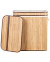 Bamboo Basket with Lid Light Wood KALTHOTA_849159