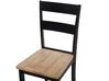 Zestaw do jadalni stół i 6 krzeseł drewniany jasny z czarnym GEORGIA_736767