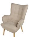 Wingback Chair with Footstool Beige VEJLE_912976
