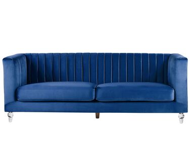 Sofa 3-osobowa welurowa niebieska ARVIKA
