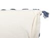 2 bawełniane poduszki dekoracyjne tuftowane z frędzlami 45 x 45 cm beżowo-niebieskie JACARANDA_838688