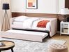 Tagesbett ausziehbar Cord pastellrosa Lattenrost 90 x 200 cm MIMIZAN_843711
