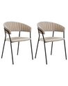 Set of 2 Velvet Dining Chairs Taupe MARIPOSA_871951