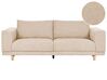 3-personers sofa i fløjl beige NIVALA_874137