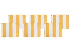 Puutarhatuolin pehmuste keltainen/valkoinen 6 kpl TOLVE Puutarhatuolin pehmuste keltainen/valkoinen 6 kpl TOLVE