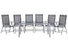 Conjunto de jardim preto em alumínio cinzento com 6 cadeiras CATANIA_425002