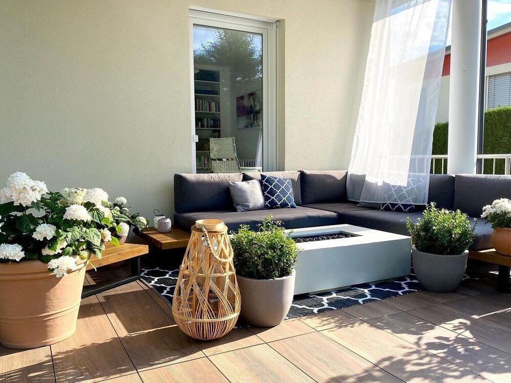 Feuerstelle beige Leichtbeton rechteckig PAVO | Beliani.ch