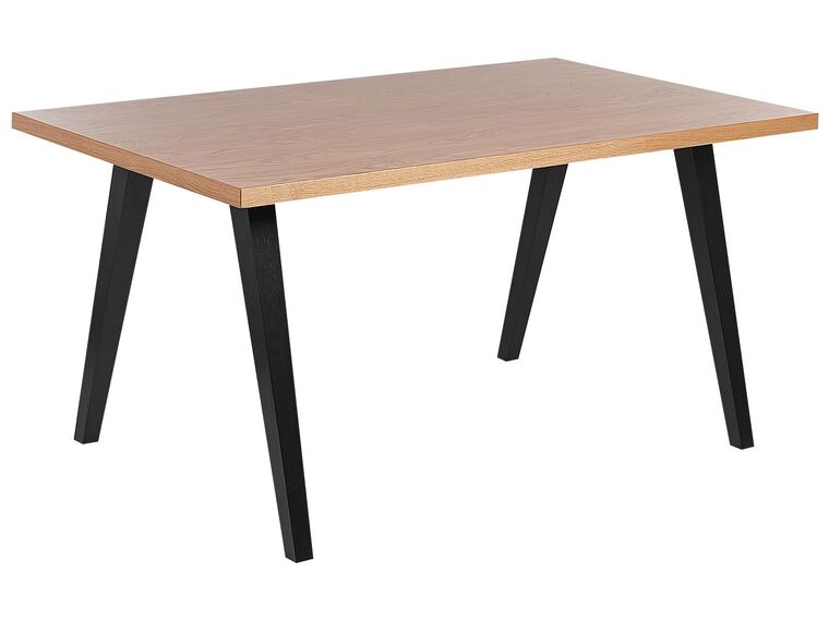 Dining Table 150 x 90 cm Light Wood and Black LENISTER_837510