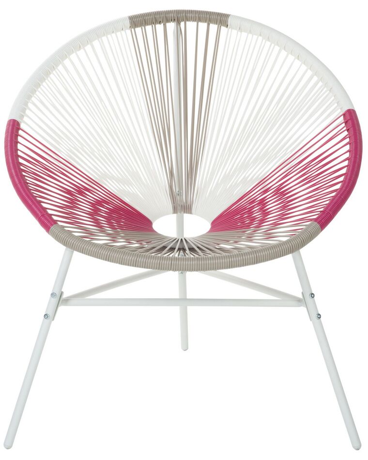 PE Rattan Accent Chair Multicolour Pink ACAPULCO | Beliani.co.uk