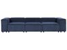 3 Seater Modular Jumbo Cord Sofa Blue APRICA_909223
