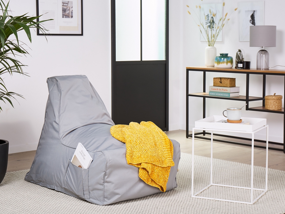 Large Triangle Bean Bag Linen Komfort – Charcoal - Great for Adults & Kids  - Mooi Living Beanbags | Catch.com.au