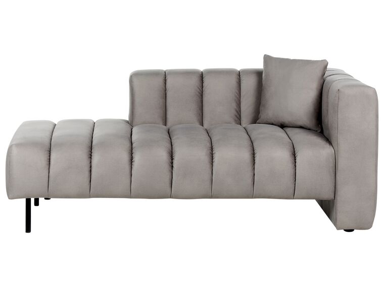 Right Hand Velvet Chaise Lounge Taupe LANNILS_892371