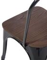 Cadeira de metal preta com assento em madeira APOLLO_411298