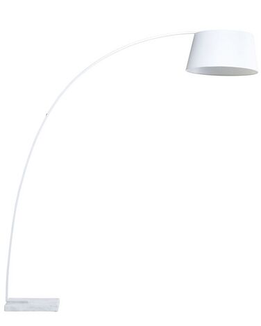 Stehlampe weiß 188 cm rund Marmorfuß BENUE