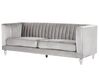 3 Seater Velvet Fabric Sofa Light Grey ARVIKA_806082