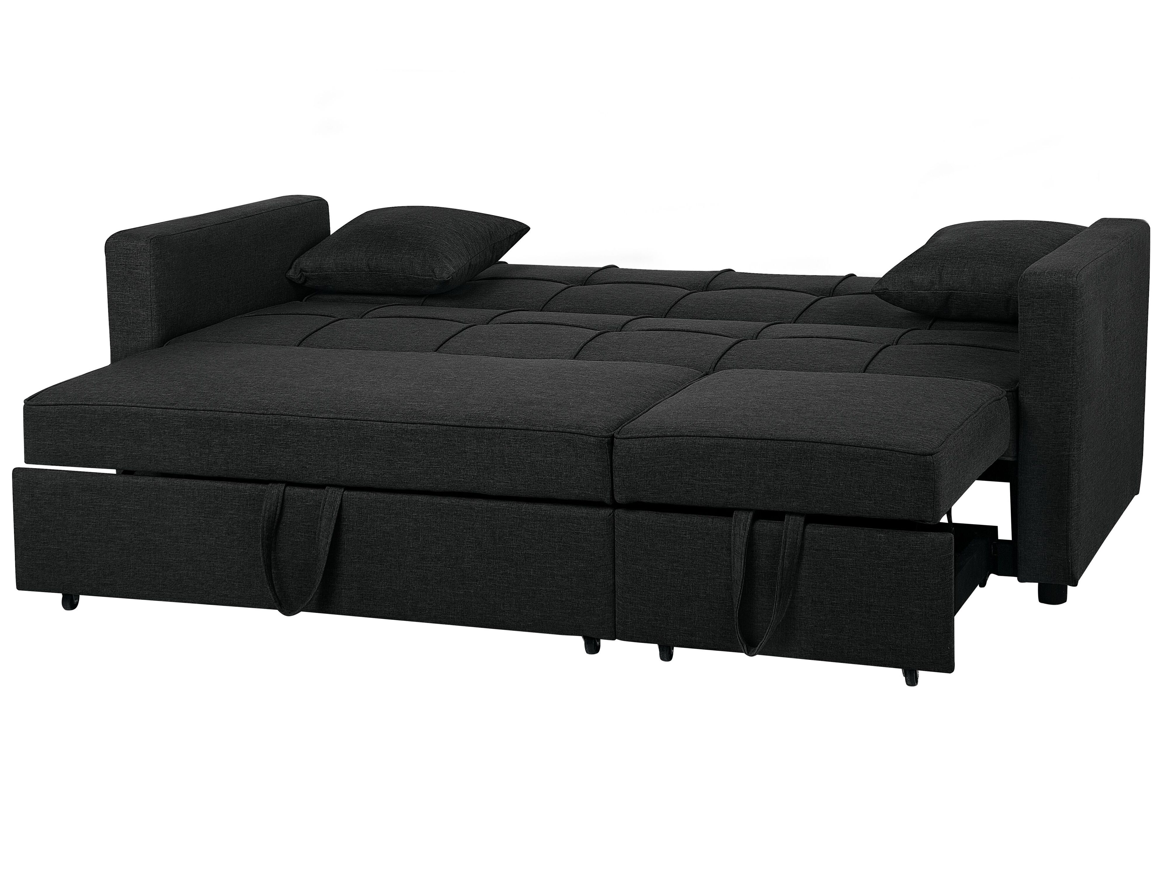 Sofa rozkładana czarna GLOMMA