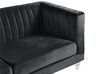 3 Seater Velvet Fabric Sofa Black ARVIKA_806126