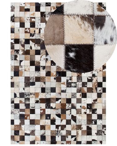 Vloerkleed patchwork wit/beige 140 x 200 cm CERLI