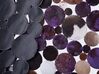 Tapis patchwork rond en cuir marron et violet SORGUN_721054