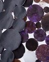 Okrúhly kožený koberec ⌀ 140 cm fialový/viacfarebný SORGUN_721054