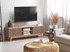 	Mueble TV madera clara/negro 140 x 40 cm PRESCOT_810137