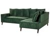 Canapé d'angle gauche en velours vert GRENA_837251