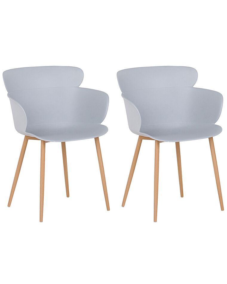Set of 2 Dining Chairs Grey SUMKLEY_783757