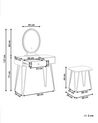 2 Drawers Dressing Table with LED Mirror and Stool Dark Wood and Black LOIX_845526
