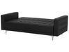 3 Seater Faux Leather Sofa Bed Black ABERDEEN_715738